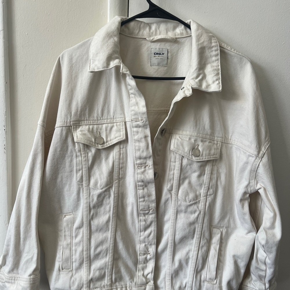 ONLY Caroline Oversized Ecru Denim Jacket
